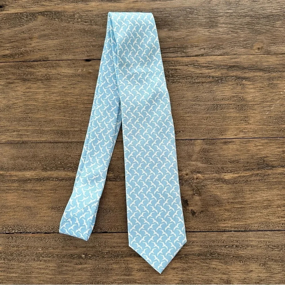 Collared Greens 100% Silk Blue‎ Seagull Tie Necktie Nautical Beach Preppy Birds